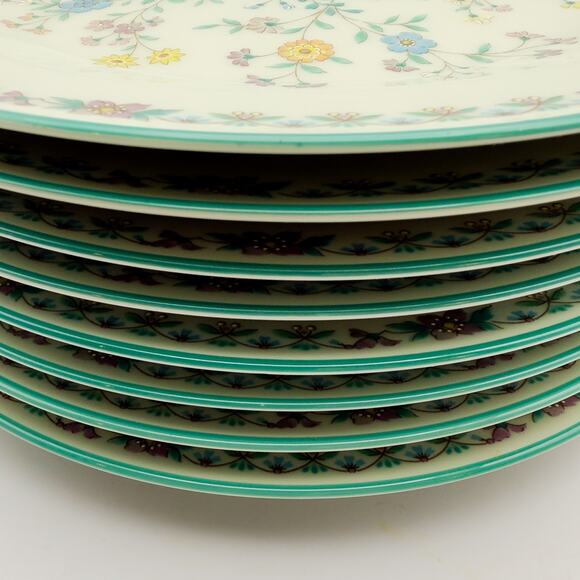 Vintage Noritake Japan Paradise Green 8223 W80 Set of 8 Bread and Butter Plates - Picture 10 of 11